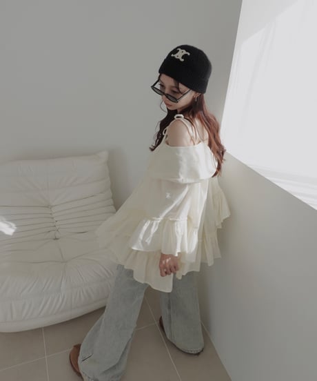 2wayチュニックワンピース / 2Way Collar Tunic One-Piece