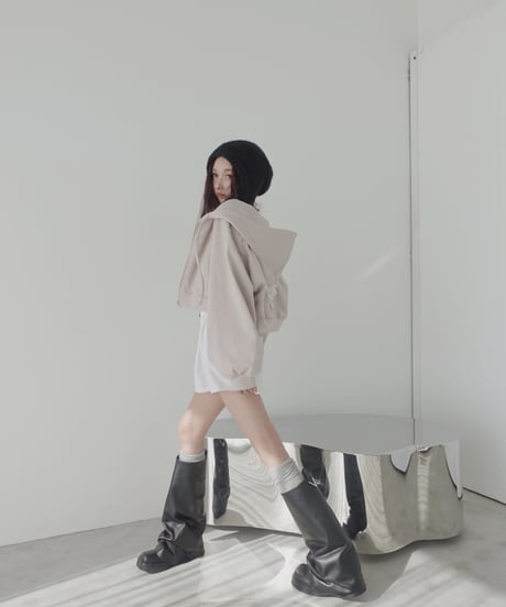 【PinkBeige】ハートジップアップフーディー /Heart Zip-up Hoodie