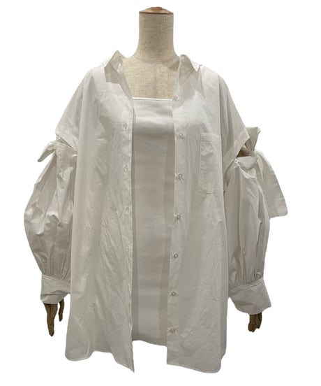 ショルダーリボンボーイフレンドシャツ (キャミワンピセット) / Shoulder Ribbon BoyFriend Shirts