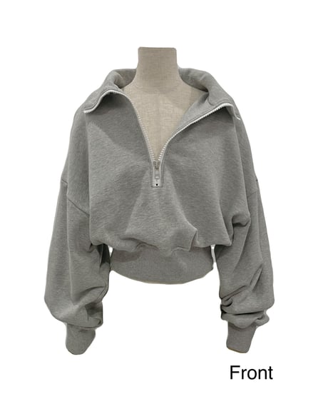 ハーフジップアップクロップドスウェット / Half Zip-up Cropped Sweat