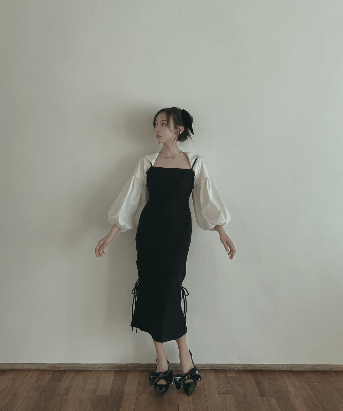 【FictionTokyo】ボリュームスリーブセパレートフレアワンピ 美品 fit=scale-down,w=1200