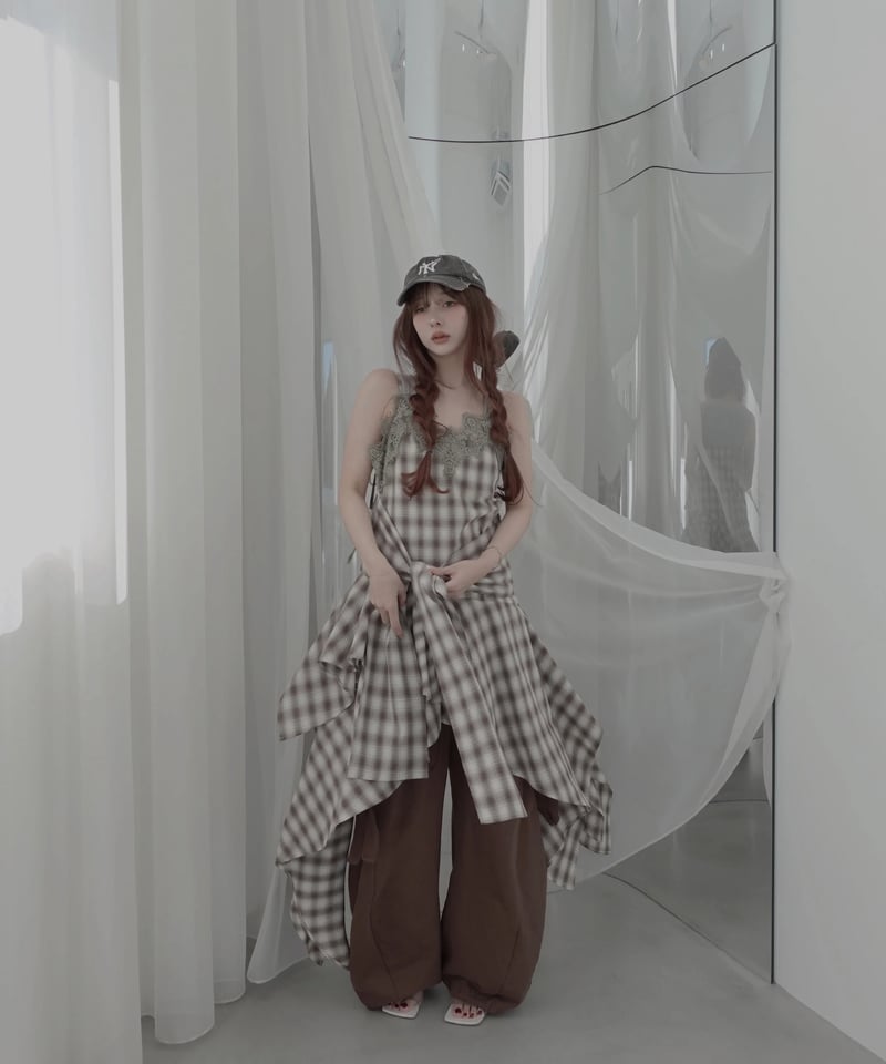 Mocha】レイヤードチェックワンピース / Layered Check Dress | F