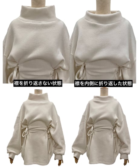 ウェストリボンニットチュニックワンピース /Waist Ribbon Knit Tunic One-piece