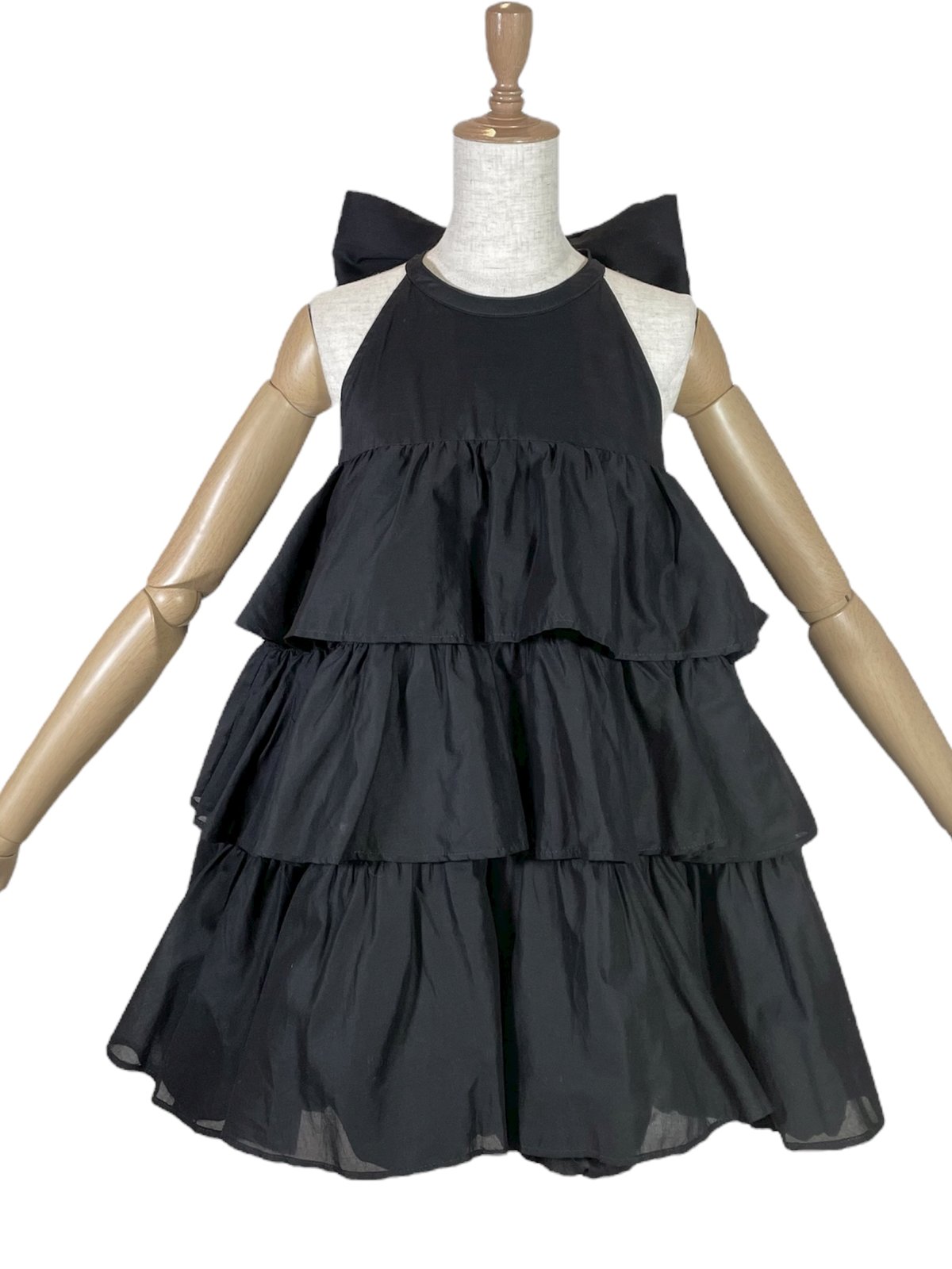Black】ティアードバルーンチュニックワンピース / Tiered Balloon Tun