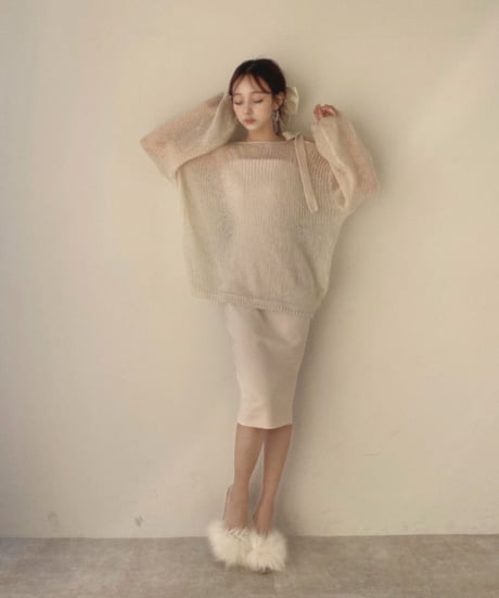 ビジューストラップスリットワンピ / Bijou Strap Slit One-Piece