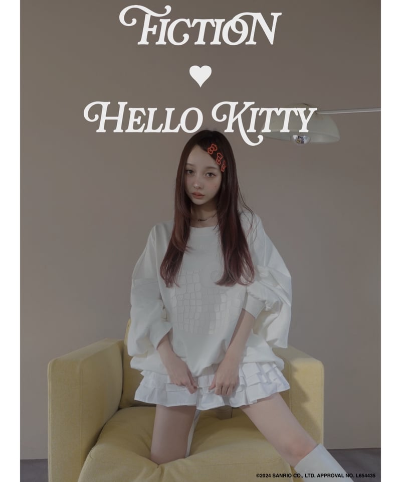 Milk】♡ Croco Kitty ♡ ボリュームスリーブスウェットトップ Milk】♡ Croco Kitty ♡ ボリュームスリーブスウェットトップ