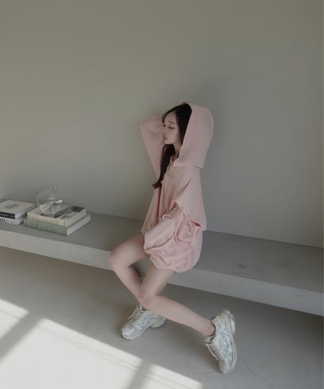 レースアップビッグシルエットフーディ/Race-up Oversized Hoodie