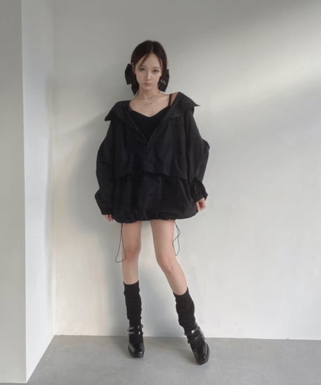 ハーフジップアップナイロンフーディー / Half Zip-up Nylon Hoodie