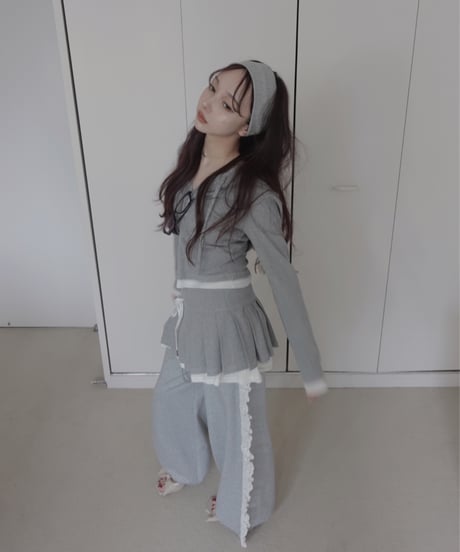 【LightGray】レイヤードプリーツスカート/Layered Pleats Skirt
