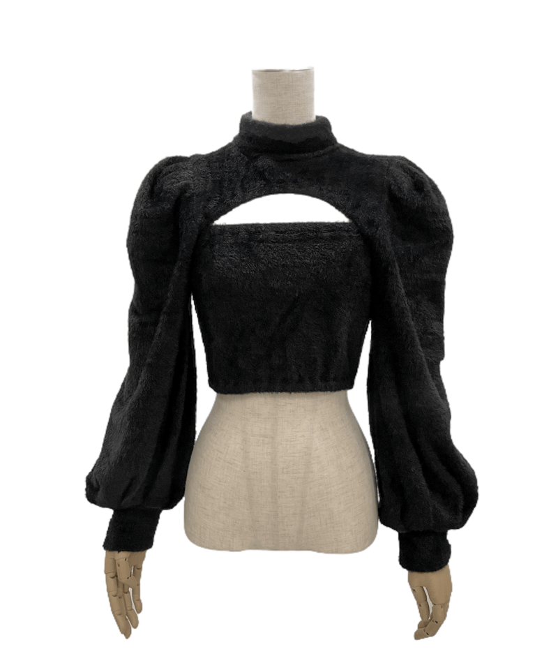 最終値下げ sahara Fluffy Layered Zip Top ブラック Oversized Double Layer Hoodie in Dark-Grey Perth Cotton