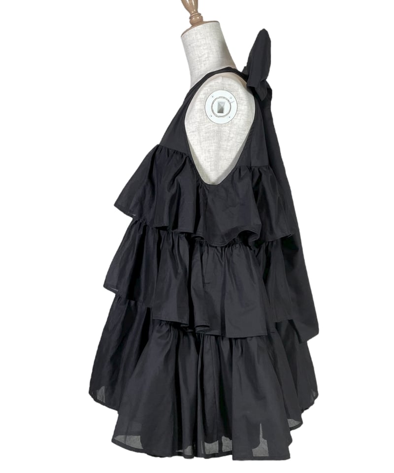 Black】ティアードバルーンチュニックワンピース / Tiered Balloon Tun
