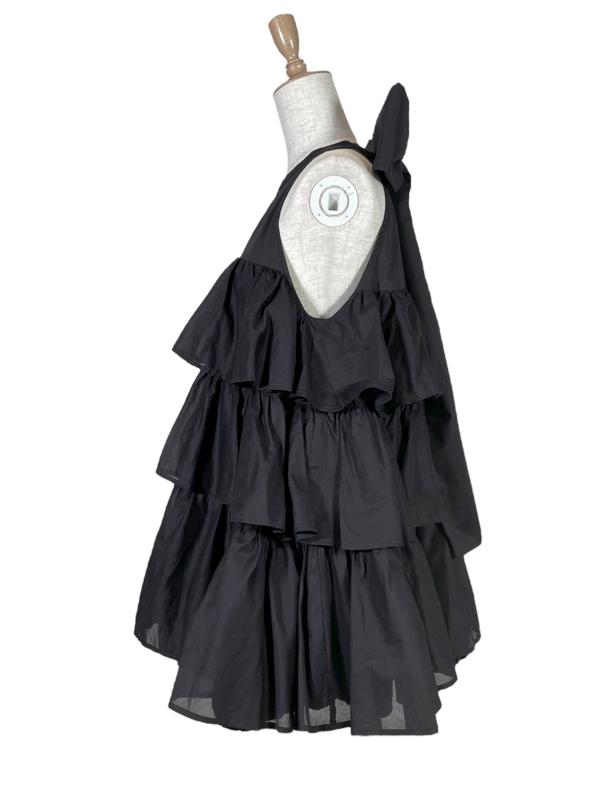 Black】ティアードバルーンチュニックワンピース / Tiered Balloon Tun