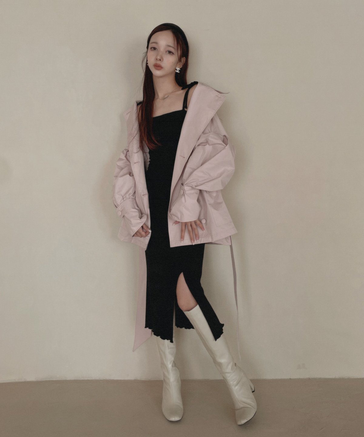 FICTION TOKYO ♥︎ ボリュームスリーブトレンチコート（ピンク） ボリュームスリーブトレンチコート / Volume Sleeve Trench Coat |
