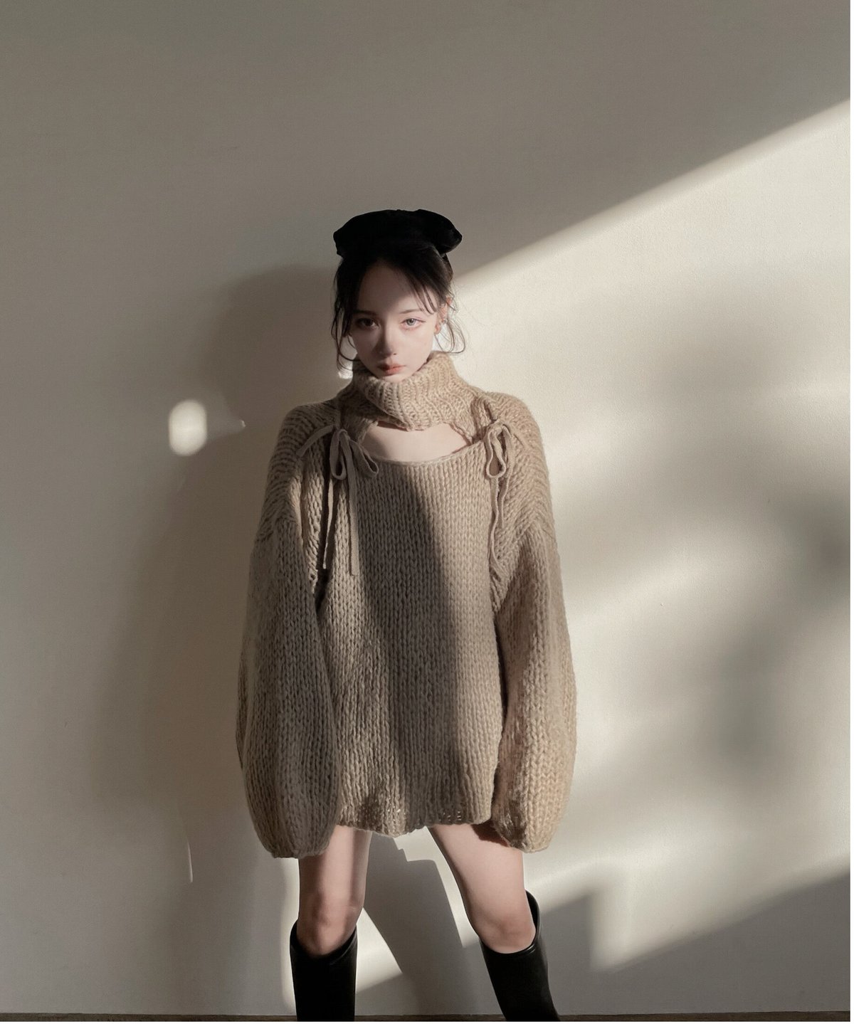 ハンドニッティングリボントップ / Hand Knitting Ribbon Top ハンドニッティングリボントップ / Hand Knitting Ribbon Top