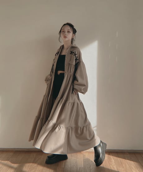 レースアップミリタリーガウンワンピース / LACE UP Military Gown One-Piece