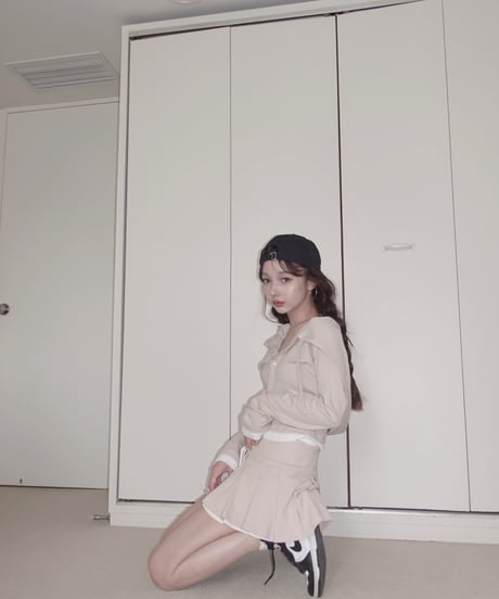 【Pink】レイヤードプリーツスカート /Layered Pleats Skirt