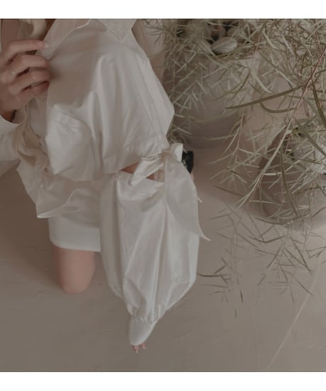 ショルダーリボンボーイフレンドシャツ (キャミワンピセット) / Shoulder Ribbon BoyFriend Shirts