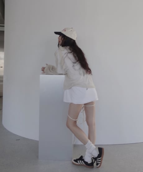 【IceWhite】ショルダーリボンモヘアニット/Shoulder Ribbon Mohair Knit