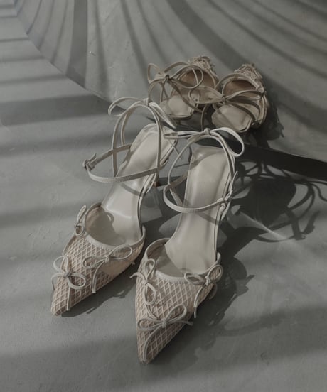 メッシュリボンパンプス /Mesh Ribbon Pumps