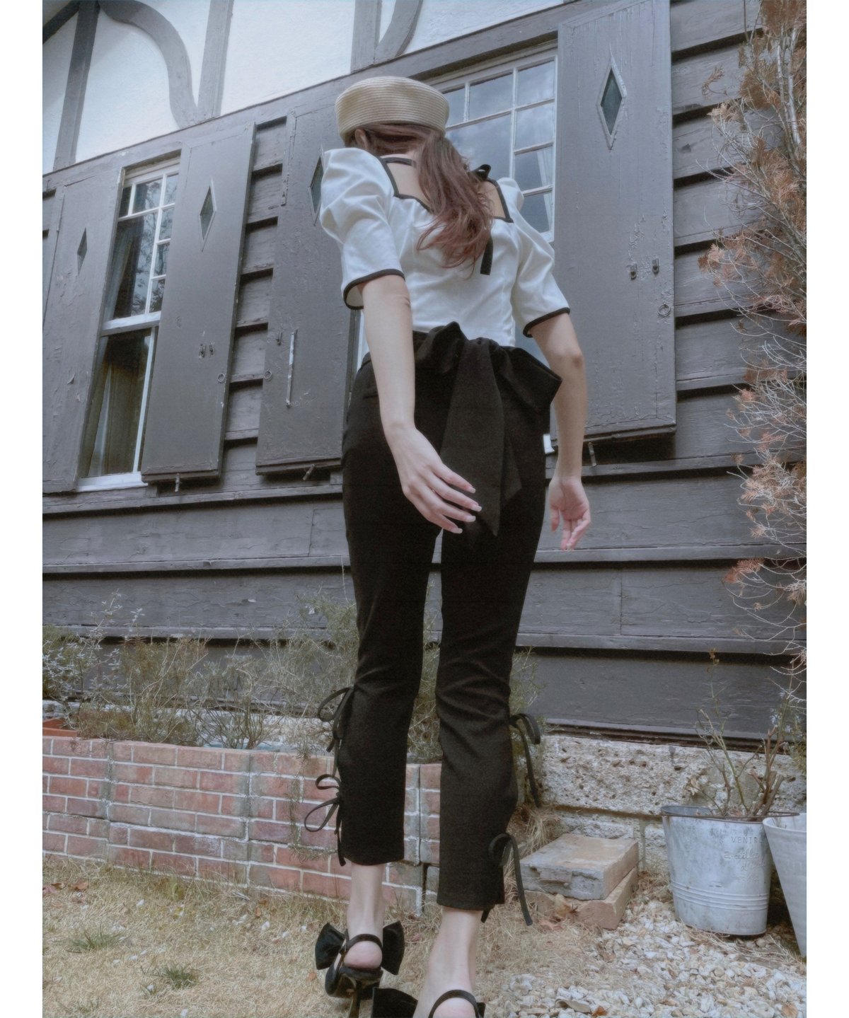 リボンクロップドパンツ/Ribbon Cropped Pants | FICTION TOKY...