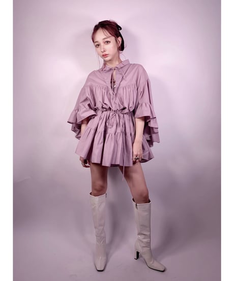 Lace-up Tunic One-Piece レースアップチュニックワンピース