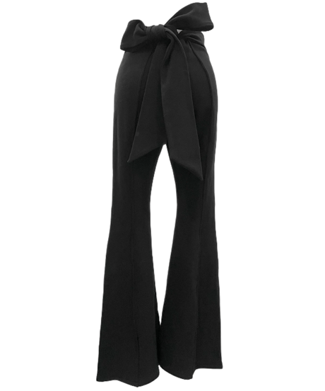 バックリボンサイドスリットフレアパンツ / Back Ribbon Side Slit Flare Pants