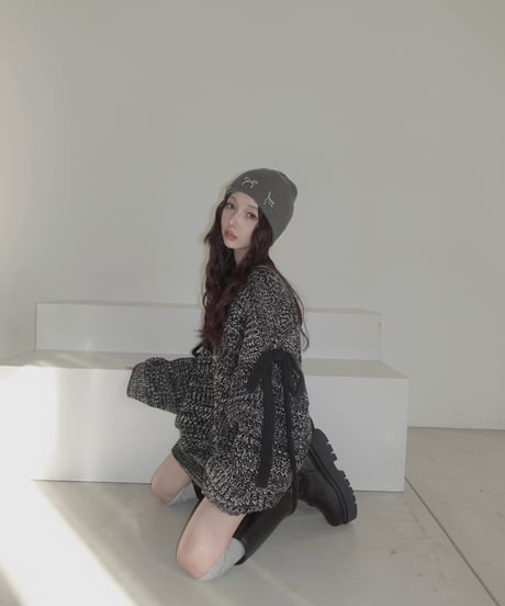 【❤︎MelangeBlack❤︎】ホリデーリボンニット / Holiday Ribbon Knit