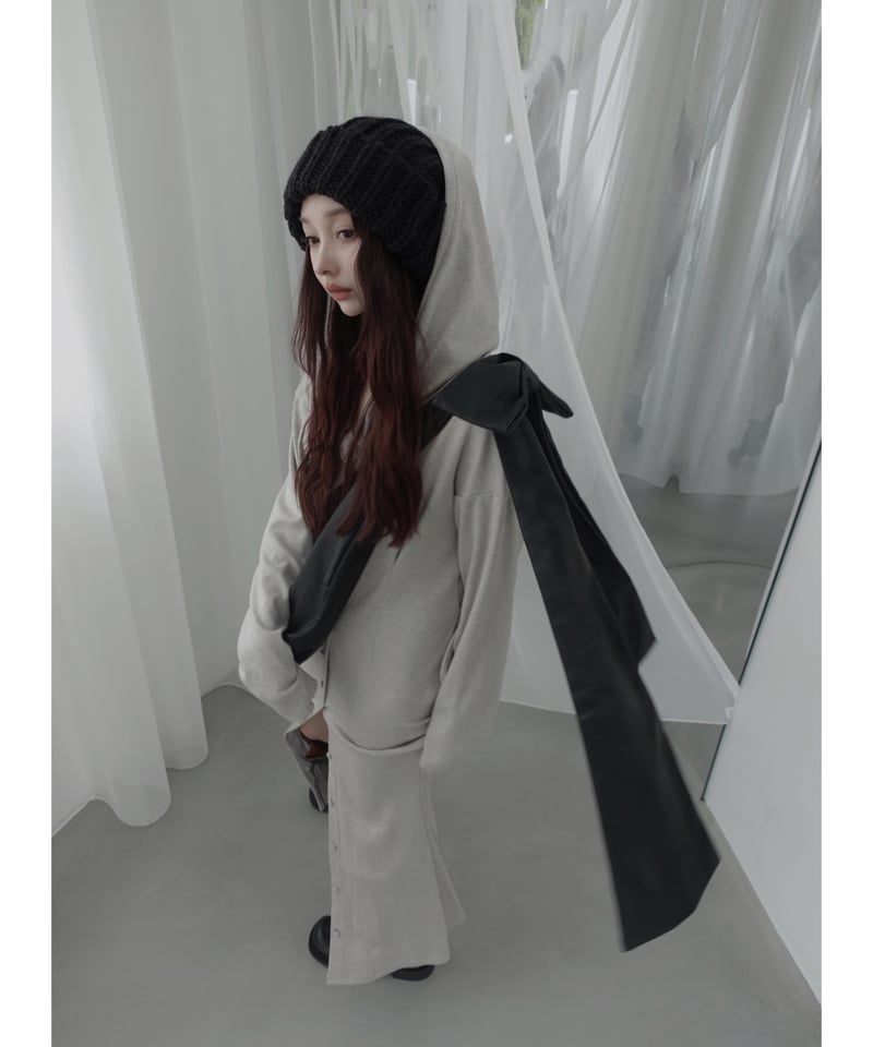 フードロングワンピース/Hooded Long One-Piece | FICTION TOK