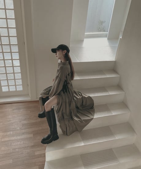レースアップミリタリーガウンワンピース / LACE UP Military Gown One-Piece