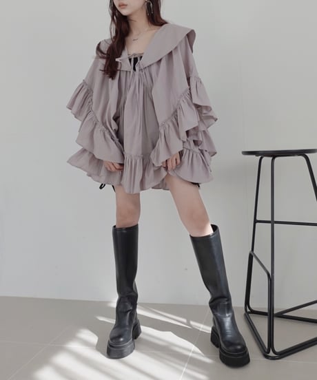 2wayチュニックワンピース / 2Way Collar Tunic One-Piece