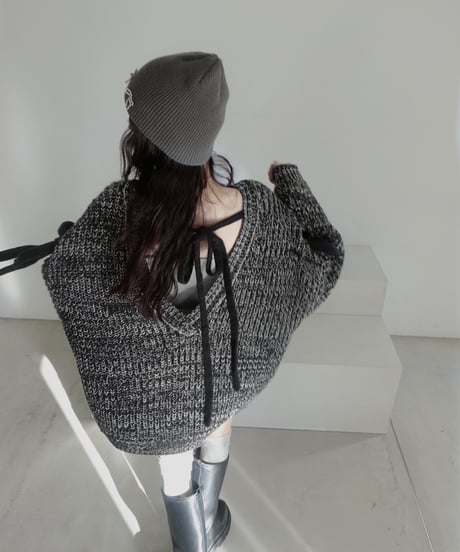 【❤︎MelangeBlack❤︎】ホリデーリボンニット / Holiday Ribbon Knit