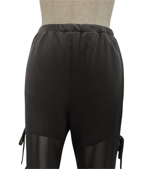 サイドリボンシアーフレアパンツ / Side Ribbon Sheer Flare Pants