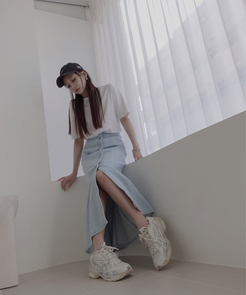 デニムフレアスカート /Denim Flare Skirt | FICTION TOKYO O デニムフレアスカート /Denim Flare Skirt | FICTION TOKYO O