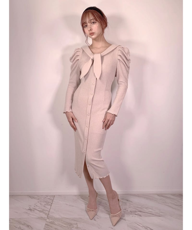 Sailor Collar Gown One-piece セーラーカラーガウンワンピース |