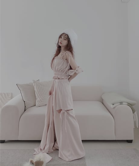 2wayサイドカットタックパンツ（＋リボンシュシュ）/2way Side Cut Pants（＋Ribbon Chouchou）