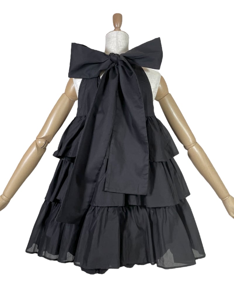 Black】ティアードバルーンチュニックワンピース / Tiered Balloon Tun
