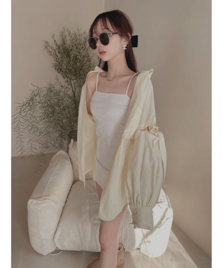ショルダーリボンボーイフレンドシャツ (キャミワンピセット) / Shoulder Ribbon BoyFriend Shirts