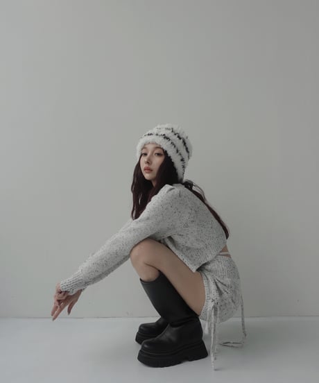 サイドリボンニットショートパンツ /Side Ribbon Knit Short Pants
