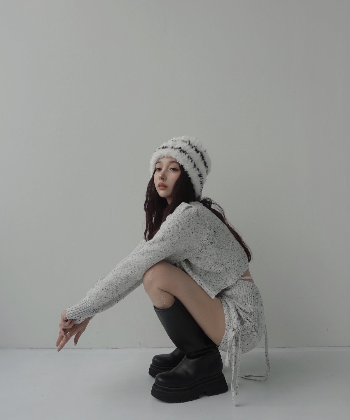 サイドリボンニットショートパンツ /Side Ribbon Knit Short サイドリボンニットショートパンツ /Side Ribbon Knit Short