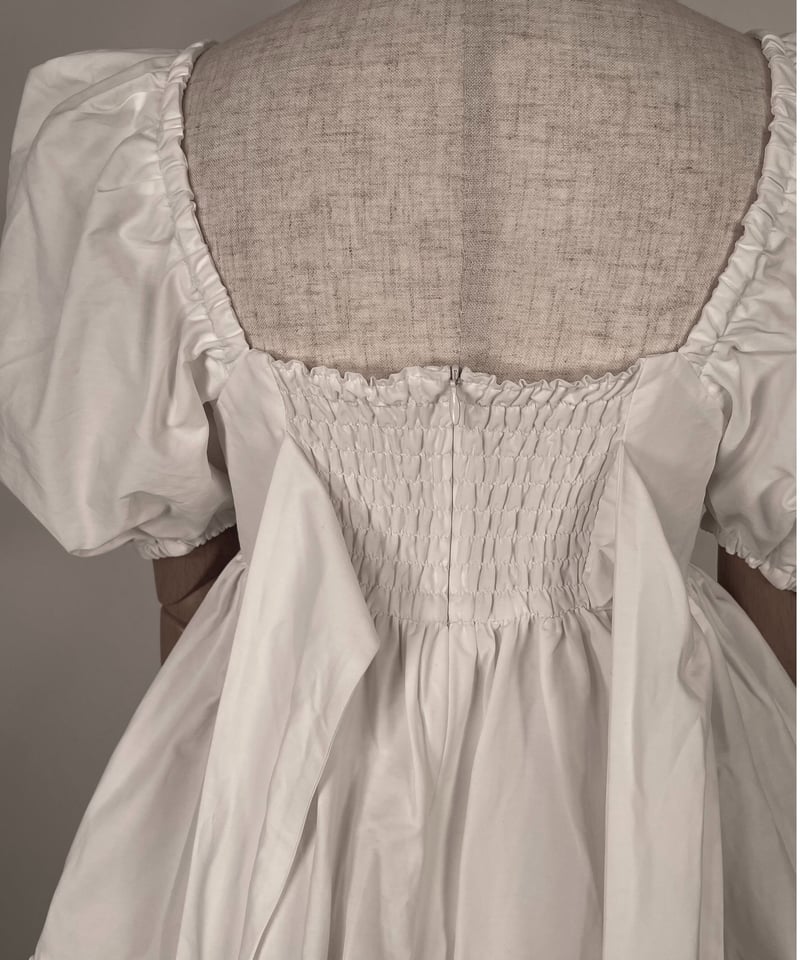 ホワイト】パフスリーブチュニックワンピ Puff Sleeve Tunic One ホワイト】パフスリーブチュニックワンピ Puff Sleeve Tunic One