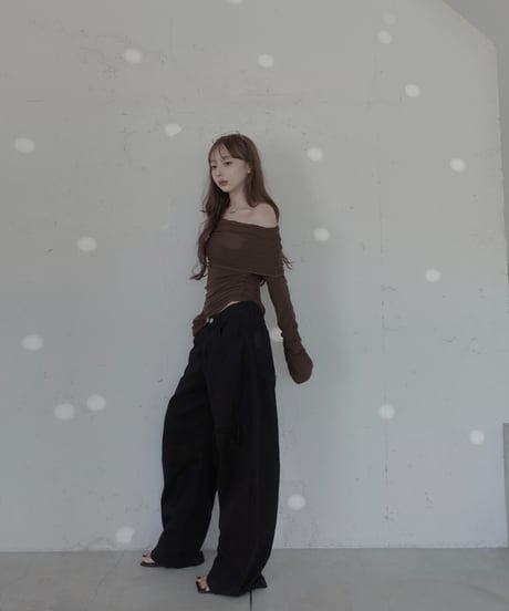 【Basic Collection】2wayオフショルダーチュニック / 2way Off-Shoulder Tunic