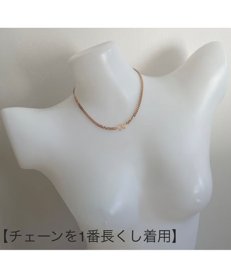 【1文字】"My Choker" / Silver925 (ゴールドカラー)