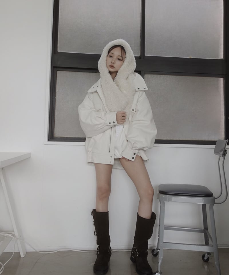 ウォッシュレザーブルゾン /Faux Leather Blouson | FICTION TO ウォッシュレザーブルゾン /Faux Leather Blouson | FICTION TO