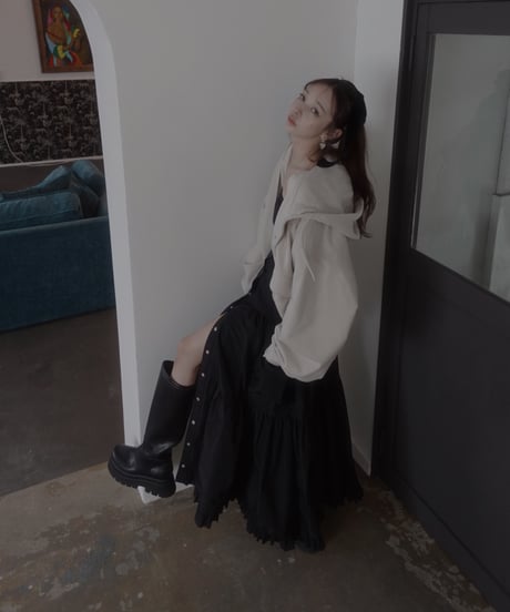 2サイドスリット カーゴポケット ティアードスカート / Both Side Slit Cargo Pocket Tiered Skirt