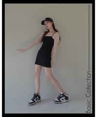 【Basic Collection】リブキャミソールスリットワンピース-Mini- /Rib Camisole Slit One-Piece