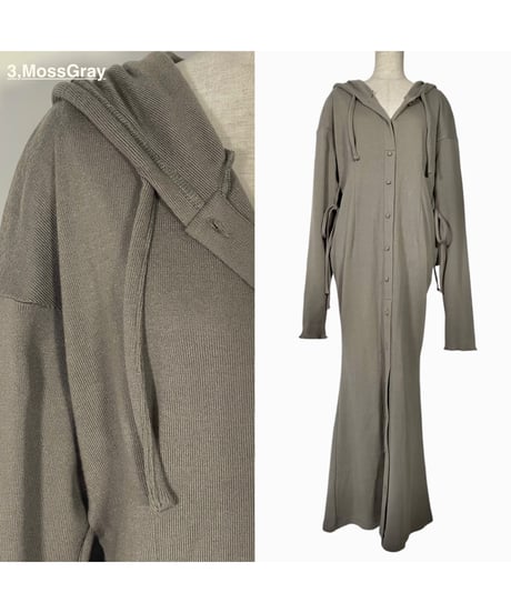 フードロングワンピース/Hooded Long One-Piece