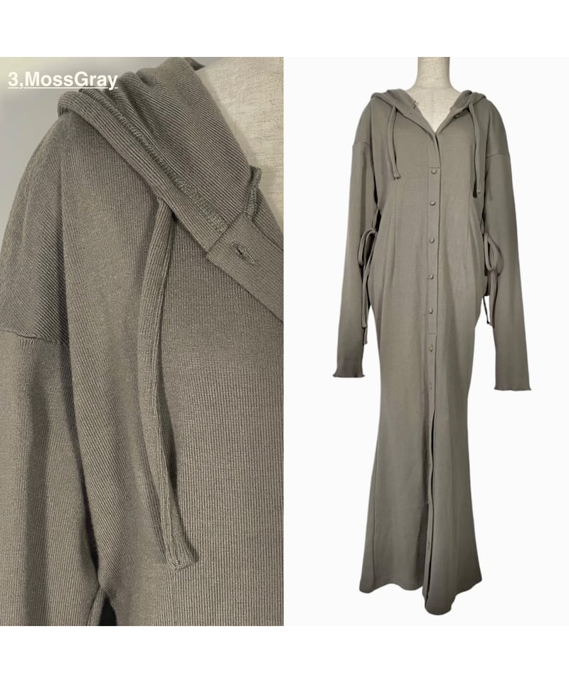 フードロングワンピース/Hooded Long One-Piece