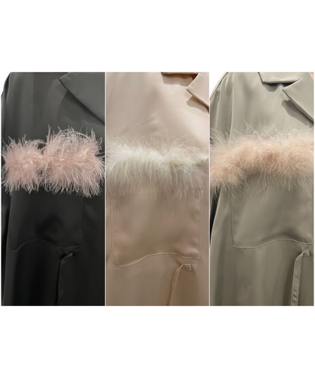 フェザーポケットサテンシャツ / Feather Pocket Satin Shirts