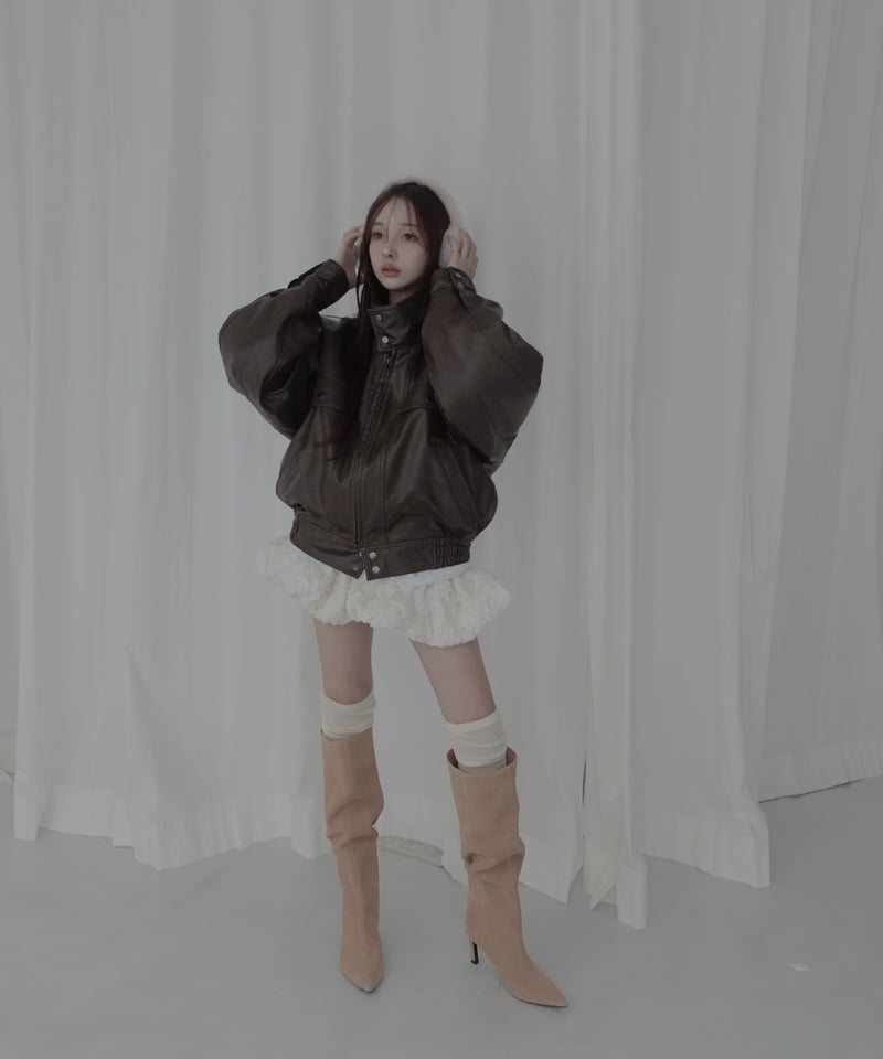 ウォッシュレザーブルゾン /Faux Leather Blouson | FICTION TO