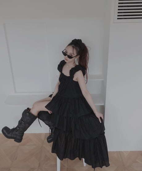 【Black】ガウンドレス/Gown Dress